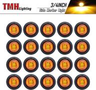 20-pack of tmh 3/4 inch mount amber led clearance bullet marker lights: ideal side led marker lights for trailer, truck, rv, car, bus, and van логотип