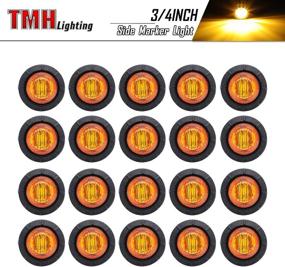 img 4 attached to 20-Pack of TMH 3/4 Inch Mount Amber LED Clearance Bullet Marker Lights: Ideal Side LED Marker Lights for Trailer, Truck, RV, Car, Bus, and Van