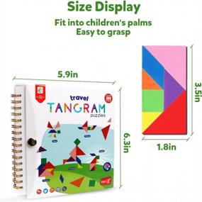 img 3 attached to Road Trip Magnetic Tangram Puzzle Game For Kids And Adults - 2-Piece Set With 368 Patterns For STEM Learning And Brain Teasers, Includes Solutions - Jigsaw Shapes Dissection IQ Educational Toy