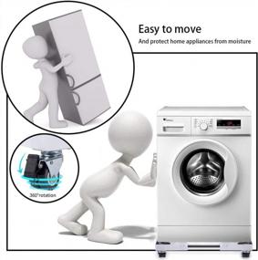 img 2 attached to Move Your Appliances With Ease: LUCKUP Adjustable Washing Machine Stand And Refrigerator Base With Swivel Wheels And Strong Feet