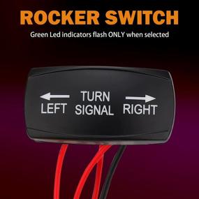 img 2 attached to Green Universal ATV UTV Street Legal Turn Signal Kit With Rocker Switch Compatible For Polaris RZR Ranger Turbo Can-Am Side By Side Non-Backlit Horizontal Lights.