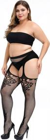 img 2 attached to Flaunt Your Curves With HZH'S High Waisted Fishnet Tights For Plus Size Women