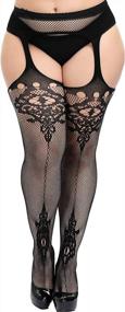 img 3 attached to Flaunt Your Curves With HZH'S High Waisted Fishnet Tights For Plus Size Women