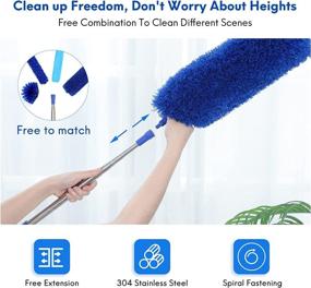 img 1 attached to 🧹 OFins Cleaning Dusters Set - 100in Feather Duster with Extension Pole, 9Pcs Reusable Cobweb Duster Refills, Easy Disassemble Extendable Dusters for Cleaning Crevices, Walls, Ceilings