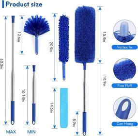 img 3 attached to 🧹 OFins Cleaning Dusters Set - 100in Feather Duster with Extension Pole, 9Pcs Reusable Cobweb Duster Refills, Easy Disassemble Extendable Dusters for Cleaning Crevices, Walls, Ceilings