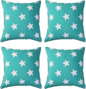 img 4 attached to Set Of 4 Waterproof Pillow Covers For Outdoor Use - Decorative Square Cushion Cases For Patio, Garden, Tent, Couch, Sofa Or Chair - 18X18 Inches, In Stylish Teal Color