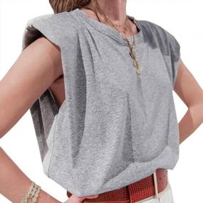 img 4 attached to Women'S Loose Sleeveless Blouse Tank Top With Shoulder Pads