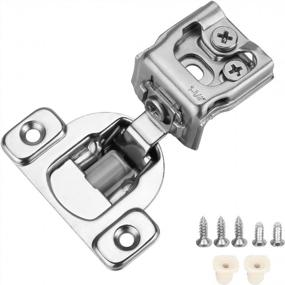 img 4 attached to 🔧 Homdiy Concealed Kitchen Cabinet Hinges - 1-1/4'' Overlay Soft Closing Hinges for Cabinet Satin Nickel Hidden Hinges, Pack of 10 with Soft Close Feature