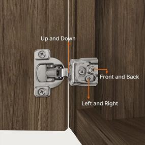 img 2 attached to 🔧 Homdiy Concealed Kitchen Cabinet Hinges - 1-1/4'' Overlay Soft Closing Hinges for Cabinet Satin Nickel Hidden Hinges, Pack of 10 with Soft Close Feature