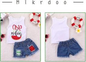 img 1 attached to Стильные летние наряды для девочек: топы и джинсовые шорты с рваными деталями - Perfect Little Girl Clothing