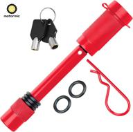 🔒 motormic red trailer hitch lock pin - 5/8" extra long with advanced locking system - enhanced security for 2" and 2.5" tow receivers (class iii, iv, v) логотип