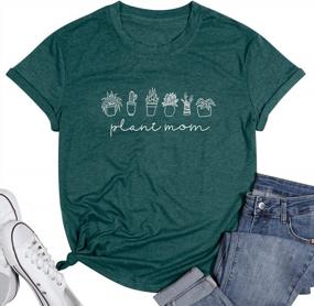 img 4 attached to Cats, Plants & Style: Women'S Gardening Shirt For Botanical Enthusiasts And Plant Ladies