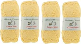 img 4 attached to High-Quality Light Yellow Sport Weight Cotton Yarn - Set Of 4 Skeins From JubileeYarn