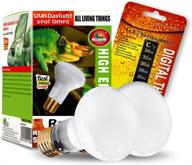 🦎 2-pack reptile heat lamp bulb/light, uva basking spot heat lamp for lizard, tortoise, bearded dragon, hedgehogs, reptiles & amphibians + stick-on digital temperature thermometer logo