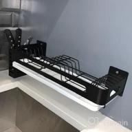 картинка 1 прикреплена к отзыву 🍽️ Junyuan Hanging Dish Drying Rack: Wall Mounted Storage Plate Rack with Utensil Holder and Drain Board - Durable Stainless Steel, Rust Proof (Black Dish) от Justin Anderson