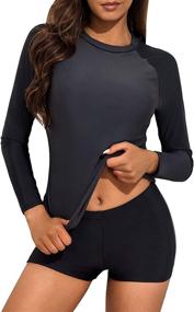 img 4 attached to Daci Sleeve Swimsuits Bathing Bright Women's Clothing via Swimsuits & Cover Ups