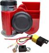 125db loud electric horn for trucks, cars, and motorcycles - red soundoriginal 12volt air horn with automotive relay logo