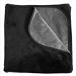 mambe waterproof fleece throw blanket - medium size - black charcoal color - soft and silky fabric for furniture protection from stains and accidents - machine washable pet fur cover logo