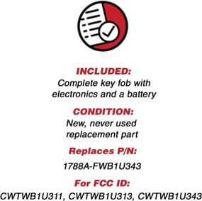 img 2 attached to 🔑 Convenient KeylessOption Replacement Car Key Fob for CWTWB1U343, CWTWB1U313, LHJ002