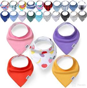 img 4 attached to Premium YMCF Baby Bandana Drool Bibs - 5 Pack of Soft and Absorbent 100% Cotton Baby Bibs