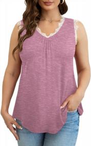 img 2 attached to Loose Fit Summer Tank Tops For Plus Size Women - Sleeveless V Neck Blouses In Sizes M-3XL By FOLUNSI
