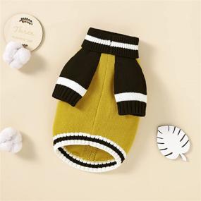 img 1 attached to 🧶 Winter Warmth for Puppy Love: Knitted Dog Sweaters in Yellow-L