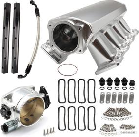 img 4 attached to 🚗 TEMSONE 92MM Intake Manifold Sheet Metal Fabricated EFI - Fuel Rails, Throttle Body, TPS & IAC Compatible with Chevrolet GMC Pontiac LS LS1 LS2 LS6 Silver