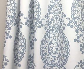 img 1 attached to Dusty Blue Floral Damask Kitchen Window Treatment - 2 Panels 30X36 + 1" Header