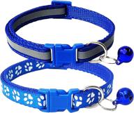 🐾 chborchicen 2-pack footprint & reflective cat collar with bell | adjustable polyester dog cat collar with buckle for optimal safety on seatbelts logo