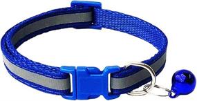 img 2 attached to 🐾 CHBORCHICEN 2-Pack Footprint & Reflective Cat Collar with Bell | Adjustable Polyester Dog Cat Collar with Buckle for Optimal Safety on Seatbelts