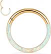 stylish, secure, and versatile: peaklink septum clicker ring and piercing jewelry collection in 316l stainless steel with cz/opal accents logo