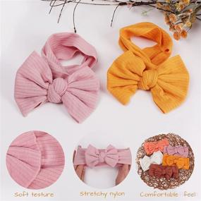 img 2 attached to Adorable Set of 10 Soft Hairbands for 🎀 Baby Girls - Infant Toddler Newborn Headbands with Bows