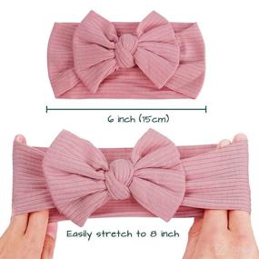 img 3 attached to Adorable Set of 10 Soft Hairbands for 🎀 Baby Girls - Infant Toddler Newborn Headbands with Bows