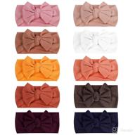 adorable set of 10 soft hairbands for 🎀 baby girls - infant toddler newborn headbands with bows logo