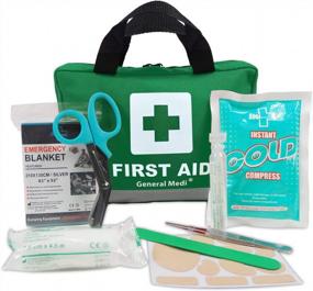 img 1 attached to Reflective 210 Piece First Aid Kit For Travel, Home, Office, Car, Workplace & Outdoor Emergencies - Includes Eyewash, Cold Pack, Moleskin Pad, CPR Respirator, And Emergency Blanket