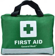 reflective 210 piece first aid kit for travel, home, office, car, workplace & outdoor emergencies - includes eyewash, cold pack, moleskin pad, cpr respirator, and emergency blanket logo