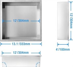 img 2 attached to Stainless Steel Neodrain Shower Niche For Efficient Bathroom Storage - Inner Size 12"X12", No Tiled Recessed Design, Brushed Finish