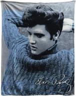 🧥 midsouth products elvis throw blanket - blue sweater: keep warm with elvis presley-inspired comfort! logo