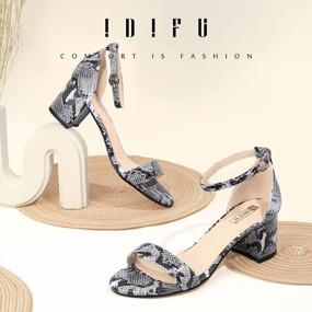 img 3 attached to Women'S Chunky Block Heel Sandals Ankle Strap Dress Pumps Wedding Shoes Cookie-LO Low