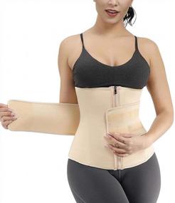img 4 attached to Women'S Steel Boned Zip Up Waist Trainer Girdle For Trimming And Shaping