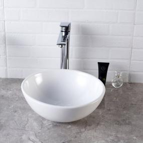 img 2 attached to Modern White Porcelain Ceramic Vessel Vanity Sink Art Basin - Lordear 13X13 Small Round Bowl Bathroom Sink Above Counter