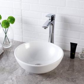img 3 attached to Modern White Porcelain Ceramic Vessel Vanity Sink Art Basin - Lordear 13X13 Small Round Bowl Bathroom Sink Above Counter