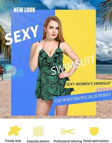 img 3 attached to Swimsuit Bathing Tankini Swimwear Floral Women's Clothing - Swimsuits & Cover Ups