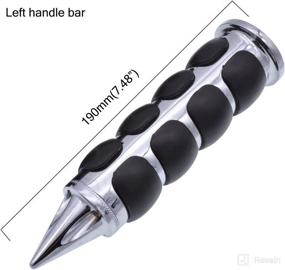 img 1 attached to 🏍️ Enhance Your Ride with KATUR Chrome Black Motorcycle Handlebar Grips- 1 inch 25mm, Compatible with Harley Shadow VT, VTX1300, 1800, Yamaha, Suzuki, Kawasaki