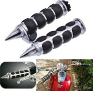 🏍️ enhance your ride with katur chrome black motorcycle handlebar grips- 1 inch 25mm, compatible with harley shadow vt, vtx1300, 1800, yamaha, suzuki, kawasaki логотип