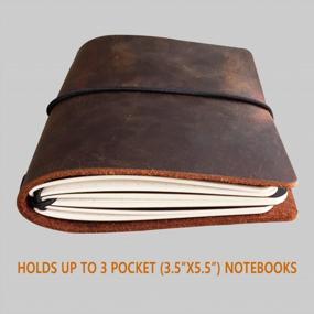 img 1 attached to Travel In Style: Refillable Leather Notebook Cover For Small Journals