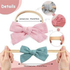 img 1 attached to 🎀 Set of 30 Baby Girl Bow Nylon Headbands, Linen Baby Bow Headbands, Handcrafted Headbands with Bows for Newborns, Infants, and Toddlers