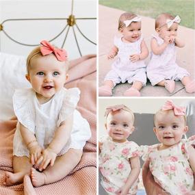 img 3 attached to 🎀 Set of 30 Baby Girl Bow Nylon Headbands, Linen Baby Bow Headbands, Handcrafted Headbands with Bows for Newborns, Infants, and Toddlers