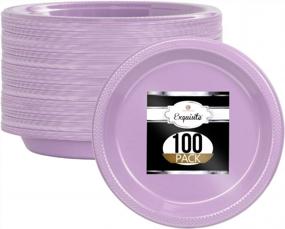 img 4 attached to 100-Pack Lavender 9 Inch Disposable Plates - Solid Color Plastic Dessert/Salad Party Plates