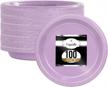 100-pack lavender 9 inch disposable plates - solid color plastic dessert/salad party plates logo